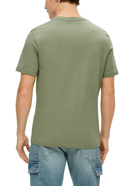 S.Oliver T-shirt Bărbătesc cu Mânecă Scurtă Khaki