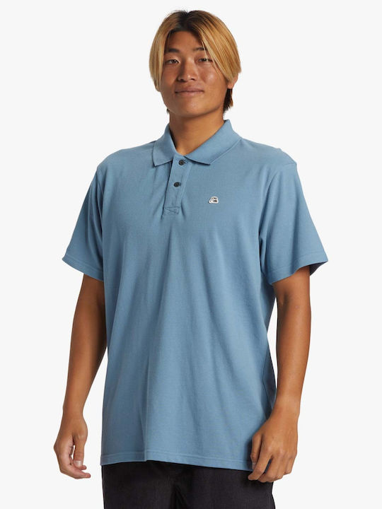 Quiksilver Bluza Bărbătească cu Mânecă Scurtă Polo Albastru deschis