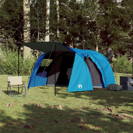 vidaXL Cort De Camping Tunel Albastru Pentru 4 Persoane 143x260x143cm