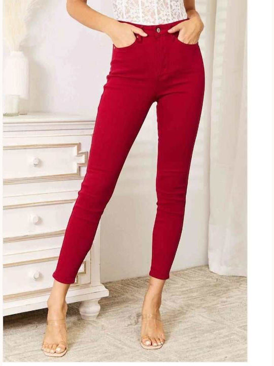 Zilan Women's High-waisted Cotton Trousers Red