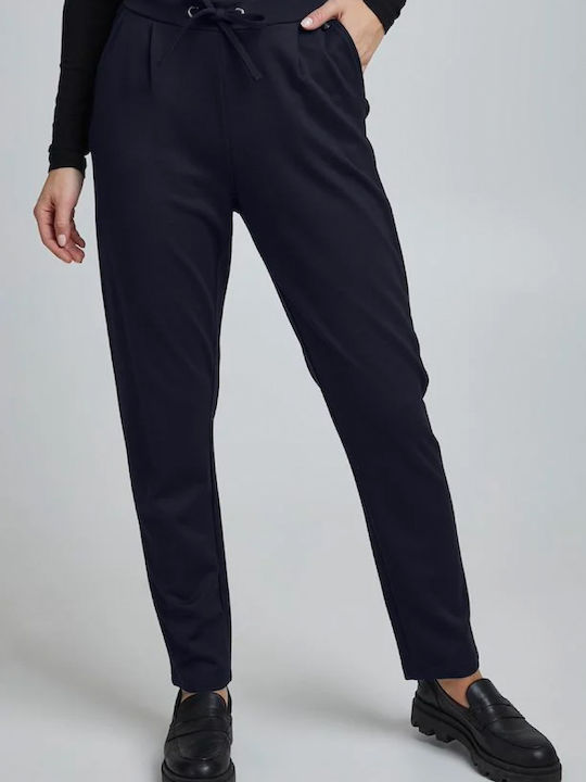 Fransa Pantaloni de damă Tesatura Pantaloni cu elastic Albastru