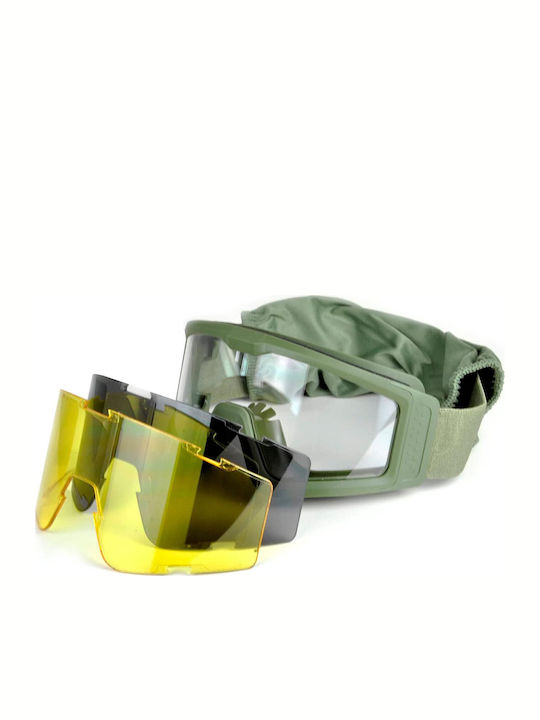 Emsecko98 Adults' Ski & Snowboard Goggles Green with Green Lens