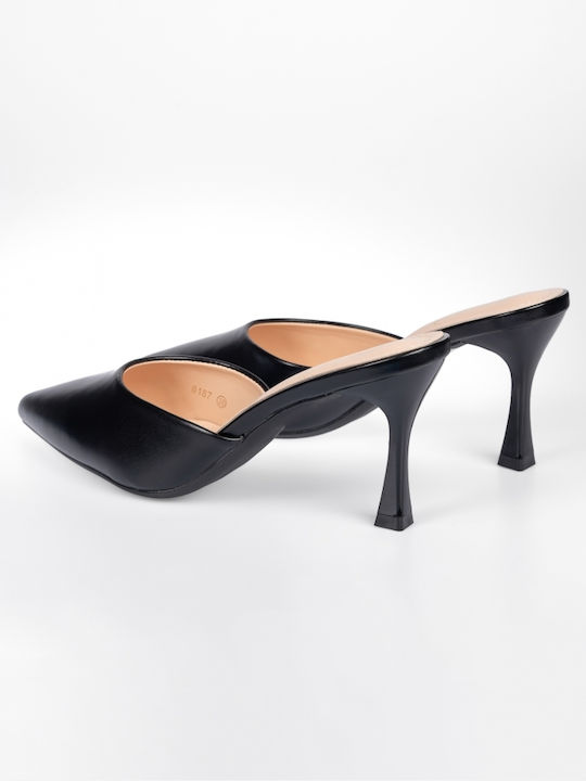 Issue Fashion Mules cu Mare Toc în Negru Culoare