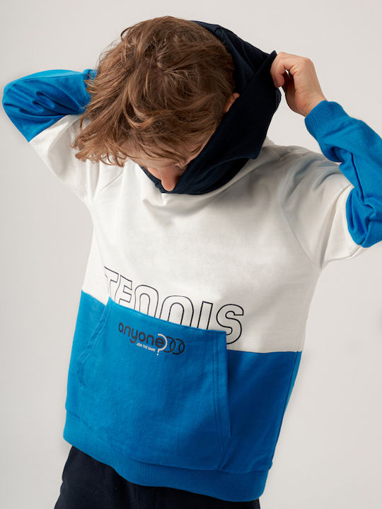 Kids Sweatshirt with Hood and Pockets Turquoise