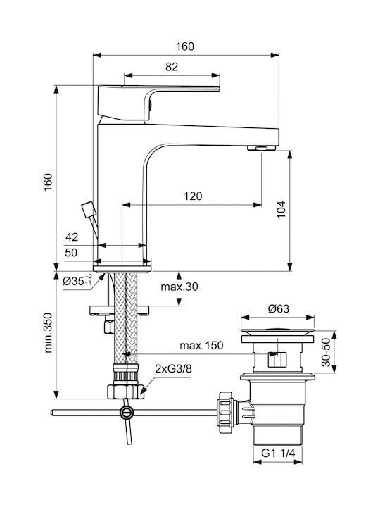 Ideal Standard Standard Mischung Waschtischarmatur