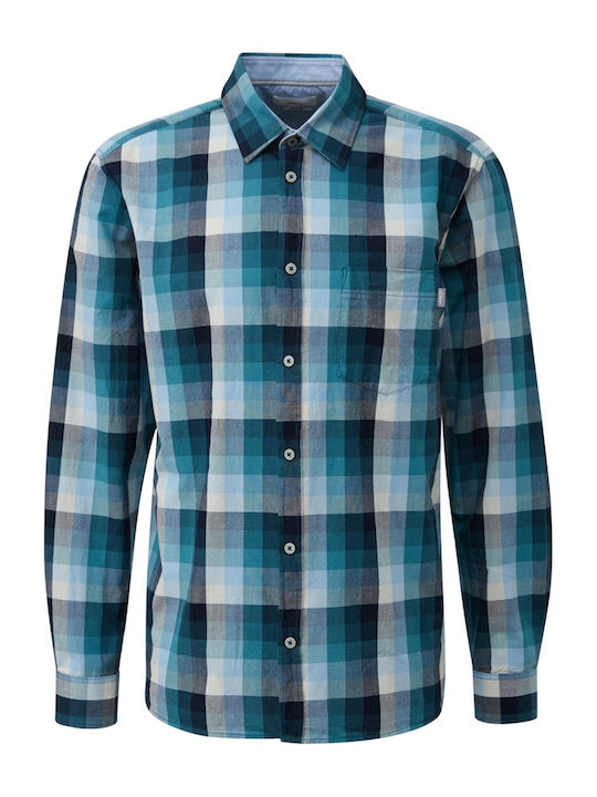 Red Label Long-sleeved Shirt Checked Blue