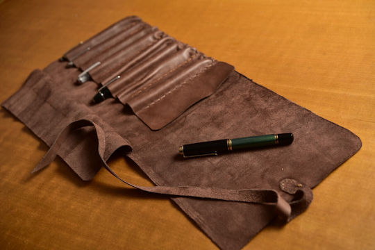 Leather Pen Holder Suitable for 9 Pens Multicolour
