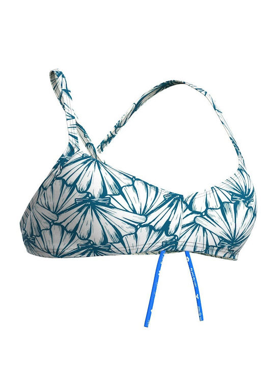Sports Bra Bikini Top 103 - White Multi-yellow Star