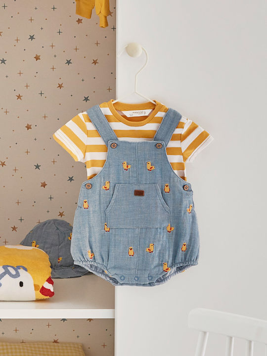 Mayoral Set Onesie With Salopeta Yellow 2 Pieces