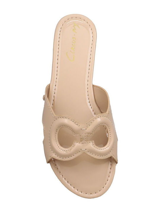 Flache Sandalen für Damen in Beige Farbe
