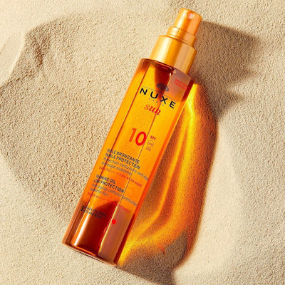 Nuxe Sun Tanning Oil Waterproof Sunscreen Oil Face and Body SPF10 in Spray 150ml