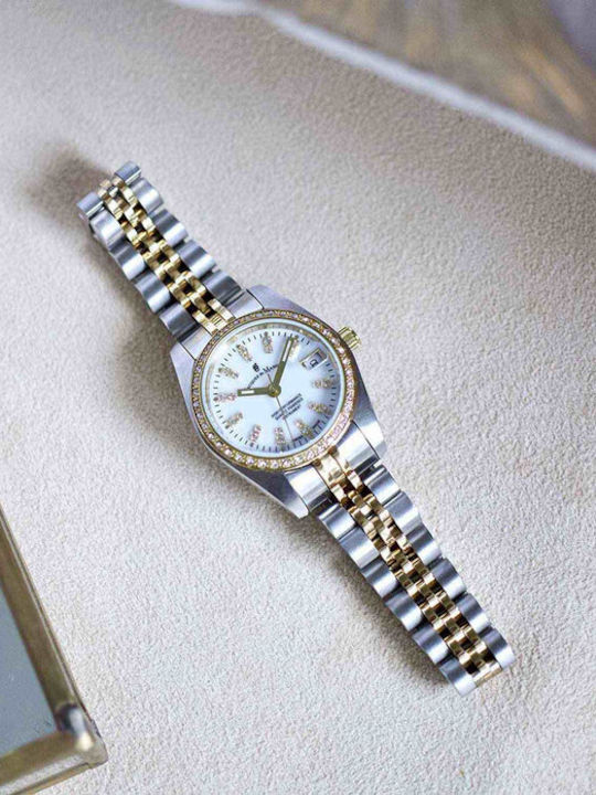 Jacques Du Manoir Women's Watch with Silver / Silver Metal Bracelet