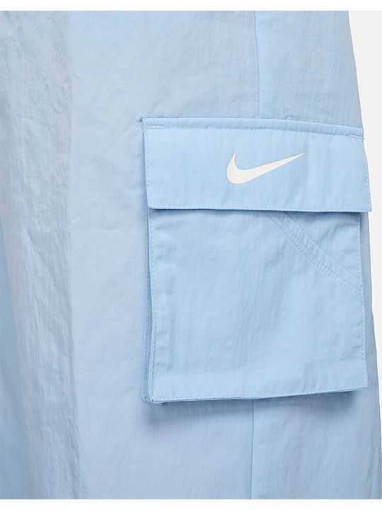 Sportswear Висока талия Долнище на анцуг Светлосин