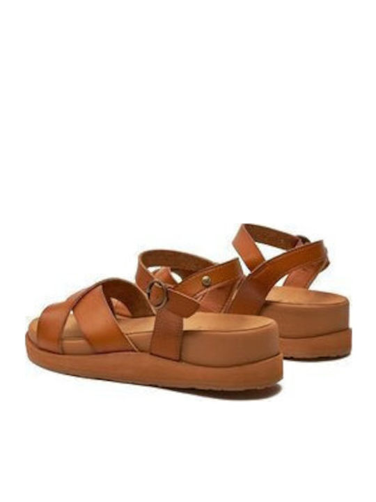 Flache Sandalen für Damen in Braun Farbe