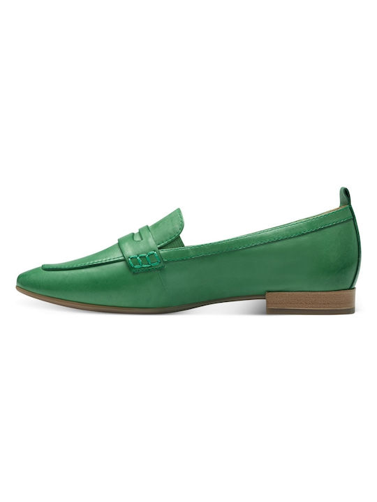 Tamaris Leather Women's Moccasins in Green Color