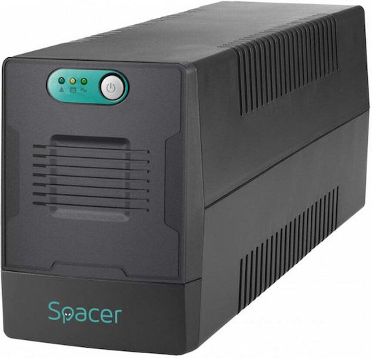 Spacer SPUP-800L-LIT01 UPS Line-Interactive 800VA 480W με 2 Schuko Πρίζες