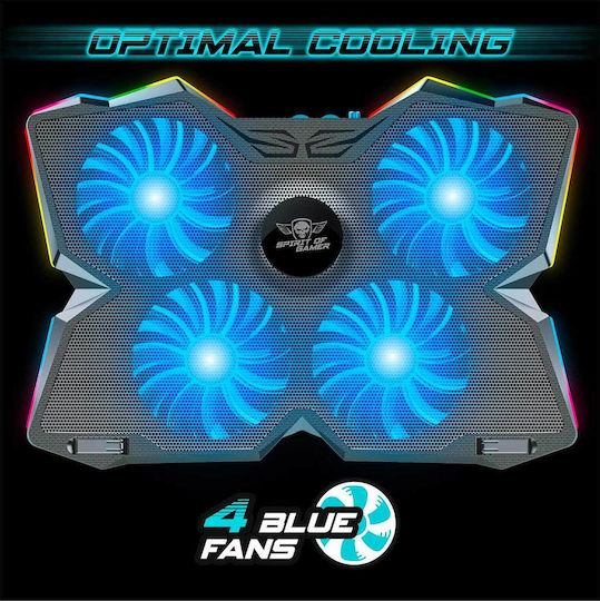 Spirit of Gamer Cooling Pad for Laptop up to 17" with 4 Fans and Illumination 000-4182001