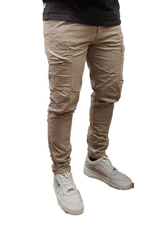 Cover Jeans Men's Trousers in Slim Fit Beige