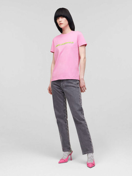 Karl Lagerfeld Feminin Tricou Roz