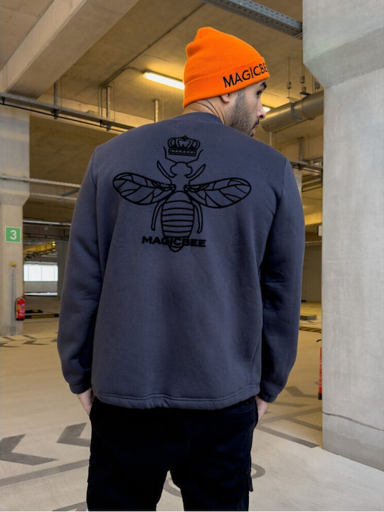 Magic Bee Herren Sweatshirt mit Kapuze Dark Grey