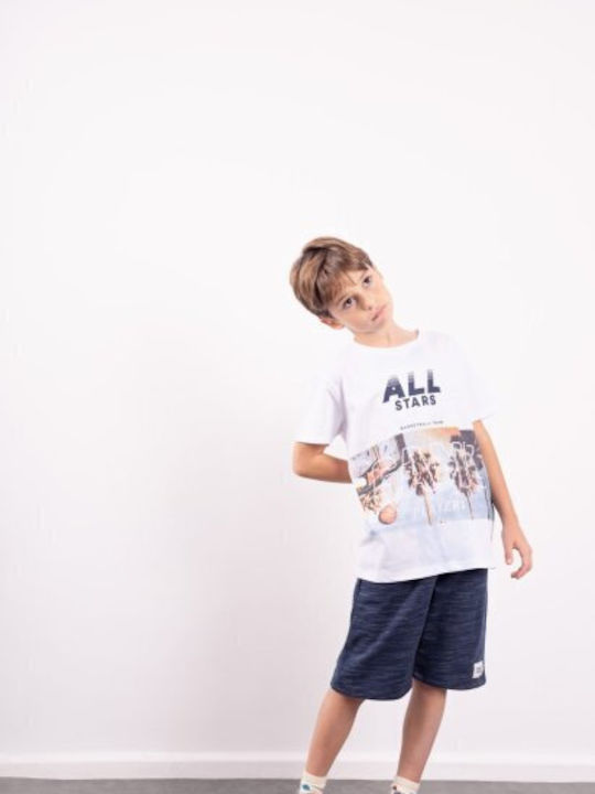 Hashtag Kids Set with Shorts Summer 2pcs White