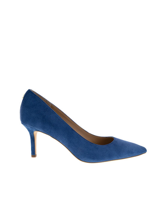 Ralph Lauren Leather Pointed Toe Blue Medium Heels Lanette