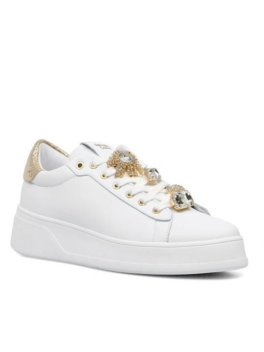 Renato Garini Damen Sneakers White / Gold Snake