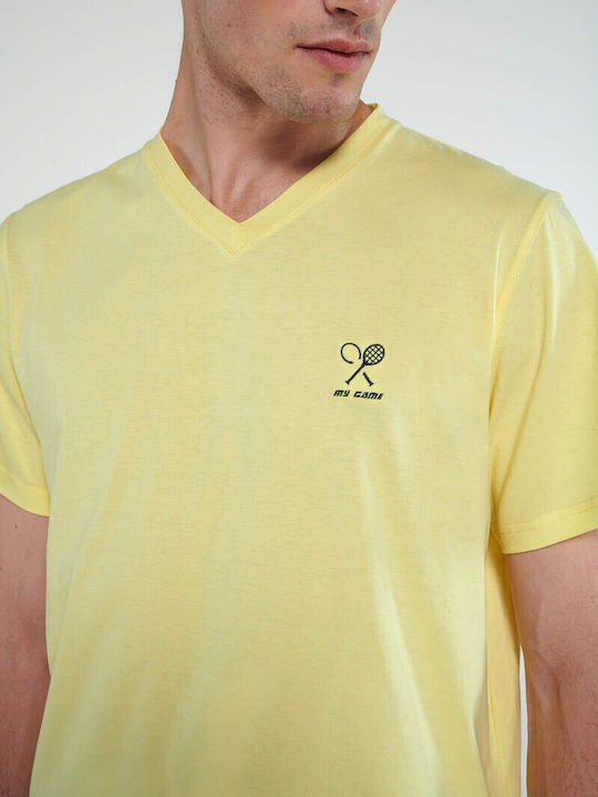 Vamp Men's Summer Pajamas Set Yellow