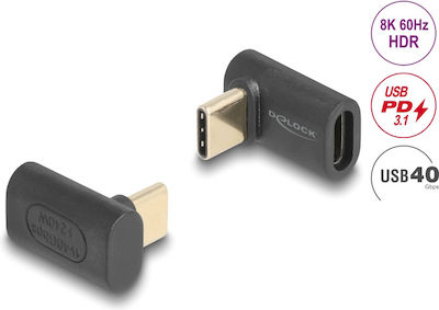 DeLock Konverter USB-C männlich zu USB-C weiblich Schwarz 1Stück (60246)