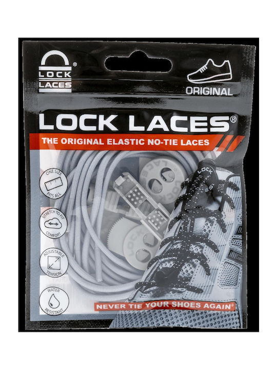Lock Laces Original Shoelaces Elastic Gray 2pcs 122cm