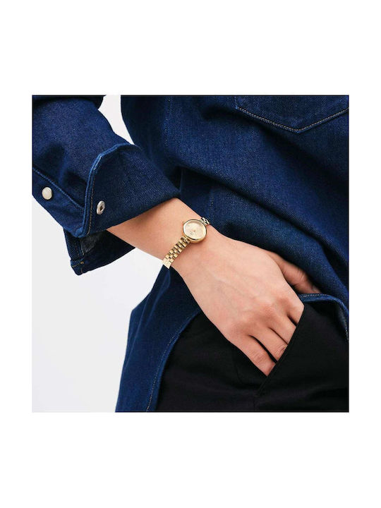 Daniel Wellington Lumine Crystals Uhr mit Gold Metallarmband