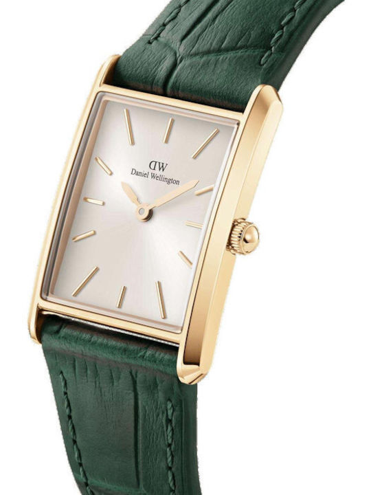 Daniel Wellington Γυναικείο Ρολόι 22mm Μπαταρίας με Πράσινο Δερμάτινο Λουράκι