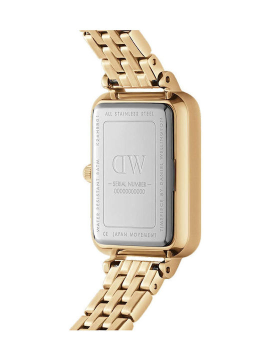 Daniel Wellington Quadro Women's Watch with Gold Metal Bracelet