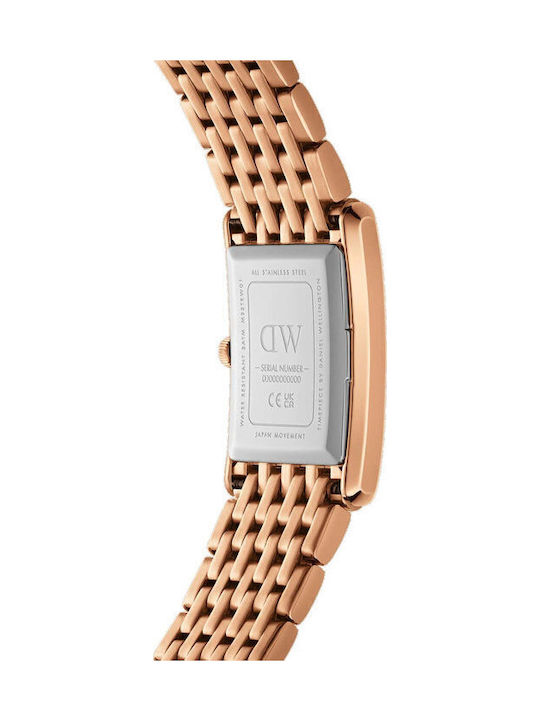 Daniel Wellington Дамски Часовник 22мм Кварцов С Розово Златна Метална Верижка