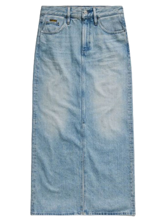 G-Star Raw Denim High Waist Maxi Skirt in Blue color