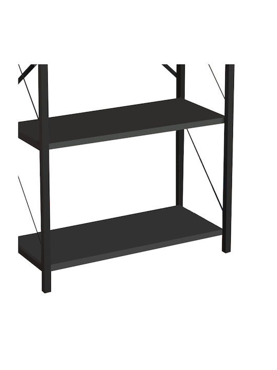 Bookcase Jackrey Charcoal-Black 60x30x114cm