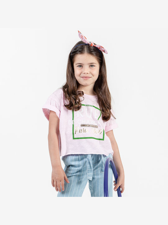 Alouette Kinder-Crop-Top Kurzarm Rot