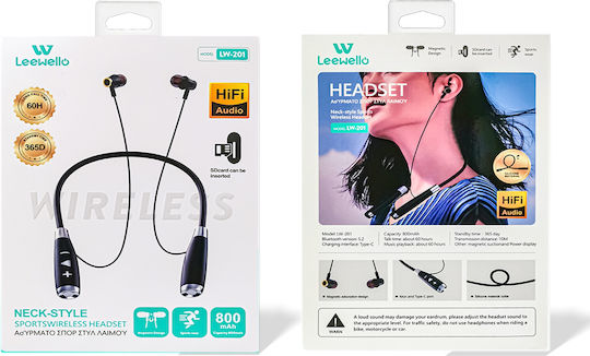 Leewello LW-201 In-Ear Bluetooth-Freisprecheinrichtung Kopfhörer mit Schweißresistenz Schwarz