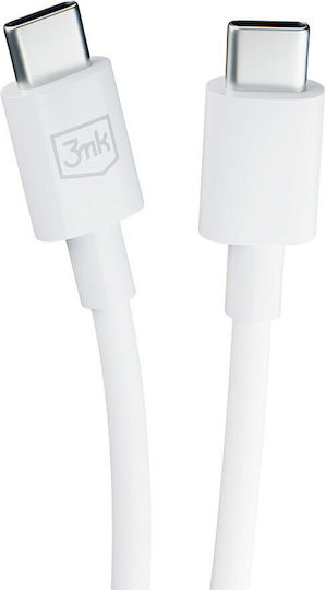 3MK Hyper USB 2.0 Cable USB-C Male - USB-C 100W PD White 1.2m