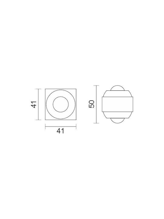 Spot Light Стенно Външно Осветително Тяло LED IP54 2W с Топло бяло Светлина Двоен лъч