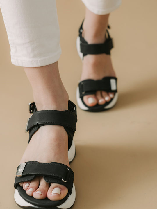 Xti Women's Ankle Strap Platforms Black