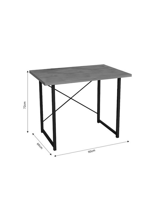 Desk Ustando Wooden Black with Metal Legs 90x60x72cm