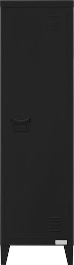 Office Storage Metal Cabinet with Lock Black L38xW38xH137.5cm