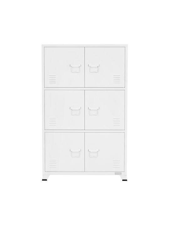 Office Storage Metal Cabinet White L75xW40xH120cm
