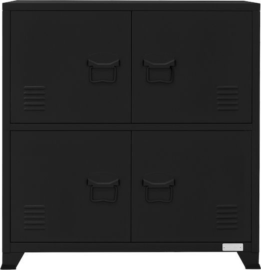 Ντουλάπι Γραφείου Μεταλλικό Μαύρο 75x40x80.5cm