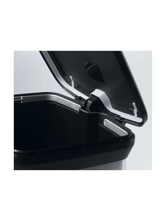 Curver Metallic Waste Bin with Pedal Silver 50L