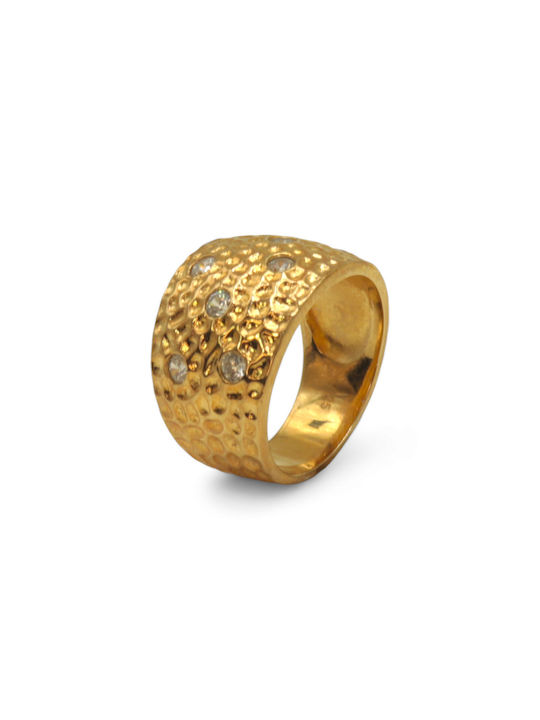 Women's Ring with Zircon from Silver Gold Plated