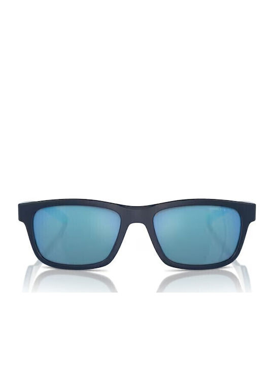 Arnette Unisex Sunglasses with Blue Horn-Rimmed Frame and Blue Mirror Lens AN4340 275422