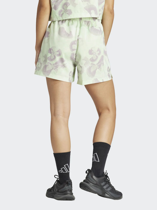 adidas Floral Graphic Γυναικείο Αθλητικό Σορτς Πράσινο
