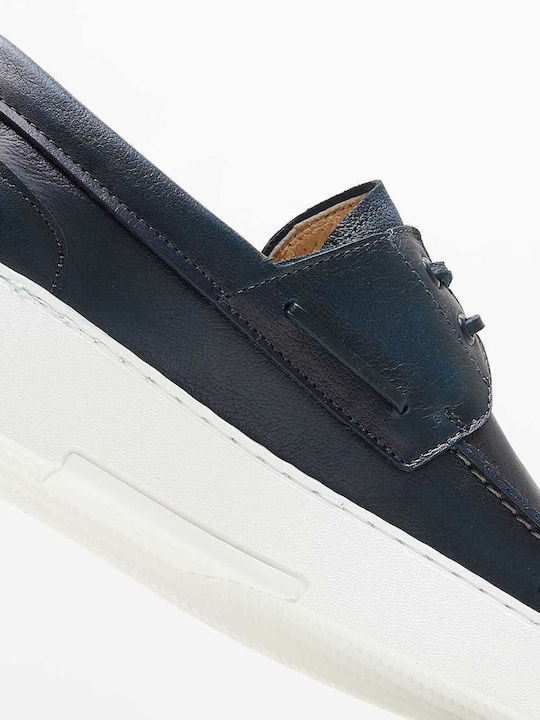 Δερμάτινα Ανδρικά Boat Shoes σε Μπλε Χρώμα